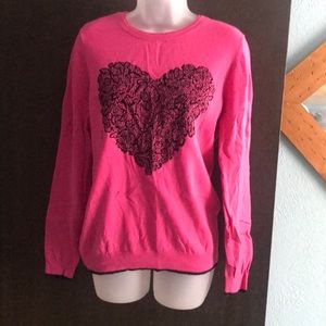 Pink heart sweater